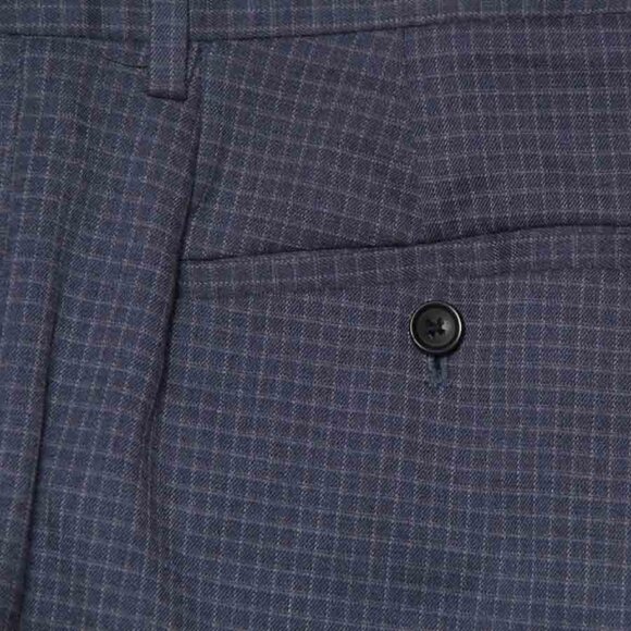 Banana Republic Gray Window Pane Check Dress Pants Flat Front Slim Fit 34 X 28 - Picture 2 of 2
